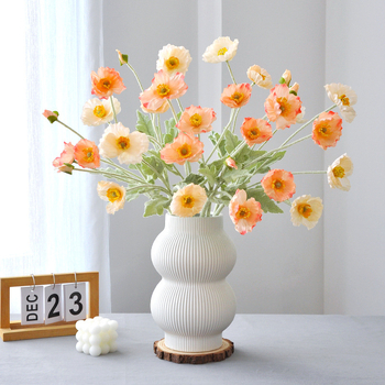 Umjetni mak od svile — Jedna grančica, reljefna izrada i injekcijsko kalupiranje, za vjenčanja, rekvizite za fotografiranje i kućnu dekoraciju