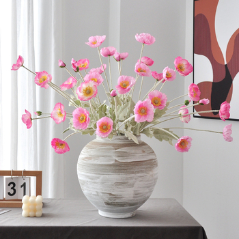 Umjetni mak od svile — Jedna grančica, reljefna izrada i injekcijsko kalupiranje, za vjenčanja, rekvizite za fotografiranje i kućnu dekoraciju