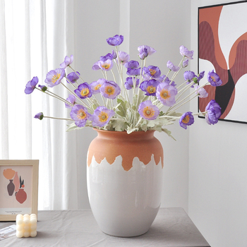 Umjetni mak od svile — Jedna grančica, reljefna izrada i injekcijsko kalupiranje, za vjenčanja, rekvizite za fotografiranje i kućnu dekoraciju