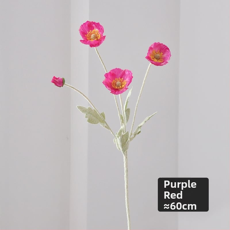 Umjetni mak od svile — Jedna grančica, reljefna izrada i injekcijsko kalupiranje, za vjenčanja, rekvizite za fotografiranje i kućnu dekoraciju