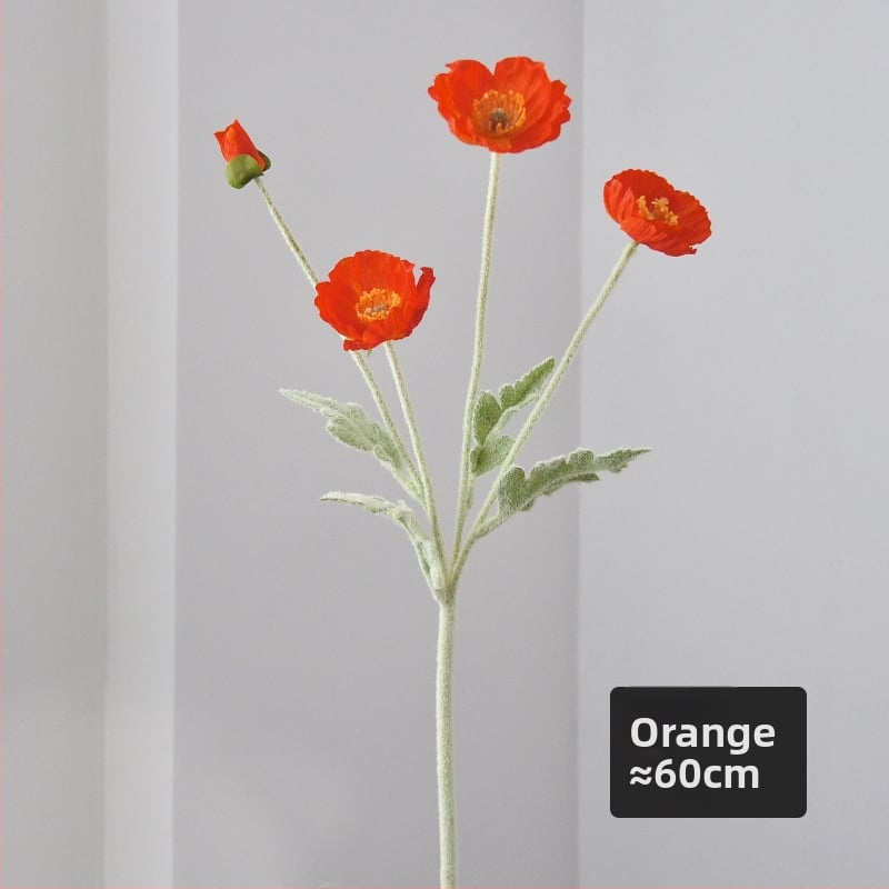 Umjetni mak od svile — Jedna grančica, reljefna izrada i injekcijsko kalupiranje, za vjenčanja, rekvizite za fotografiranje i kućnu dekoraciju