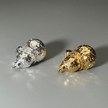 Pandantiv cu formă de dovleac, colier din argint 925, electroplacare, finisaj cu gheață zdrobită, stil chinezesc