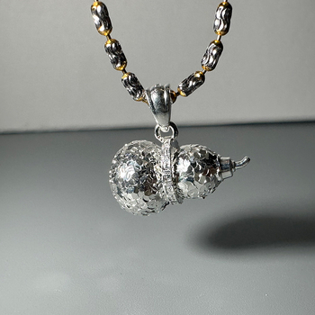 Pandantiv cu formă de dovleac, colier din argint 925, electroplacare, finisaj cu gheață zdrobită, stil chinezesc