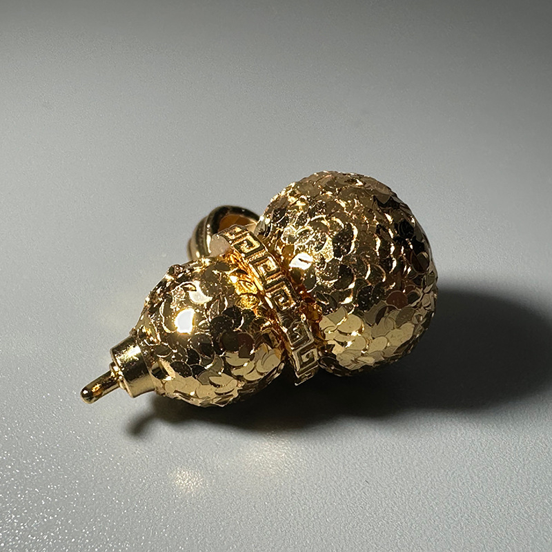 Pandantiv cu formă de dovleac, colier din argint 925, electroplacare, finisaj cu gheață zdrobită, stil chinezesc