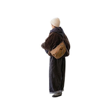 Раница с двойно използване и двустранен дизайн за носене на ръка и през рамо; памучен материал; дамски ежедневен стил; зимно издание 2024.