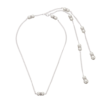 Колие с перли и rhinestone висулка, капковиден дизайн и задна верига с ресни, женски прост стил, персонализация налична