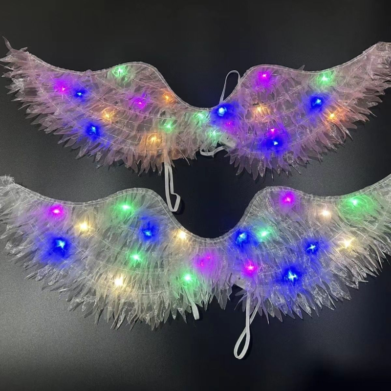 LED svjetleća krila leptira i anđela za djecu, dodatak za leđa s dinamičkim svjetlosnim učinkom, plastična, za uzrast 14+