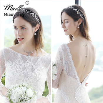 Colier cu lanț spate și perle, cristale albe, placare cu aur, personalizabil