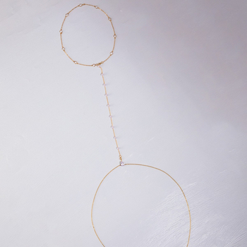 Lanț pentru corp cu perle artificiale, formă geometrică, stil minimalist feminin, placare electrolitică