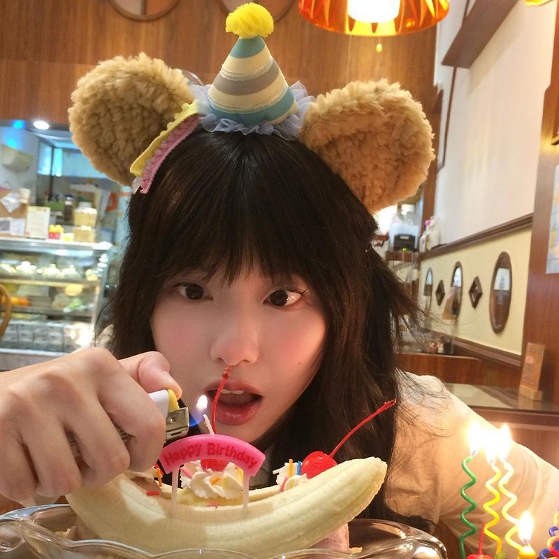 Plüss fejpánt medvés füllel, Unique márka, édes stílus, tavasz 2025 kiadás