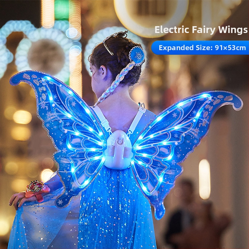 Elektriskie tauriņa spārni ar gaismu un kustību, bērniem no 4 līdz 6 gadiem, plastmasas konstrukcija, iepakoti krāsainā kastē