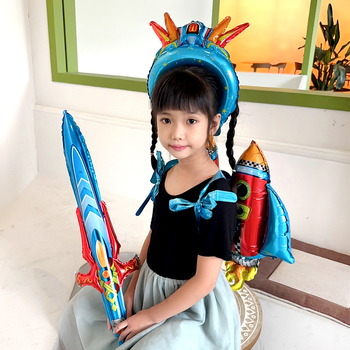 Mecha armor balionas vaikams – aliuminio folija, ateivio formos balionas, žaislinis balionas gimtadienio šventei