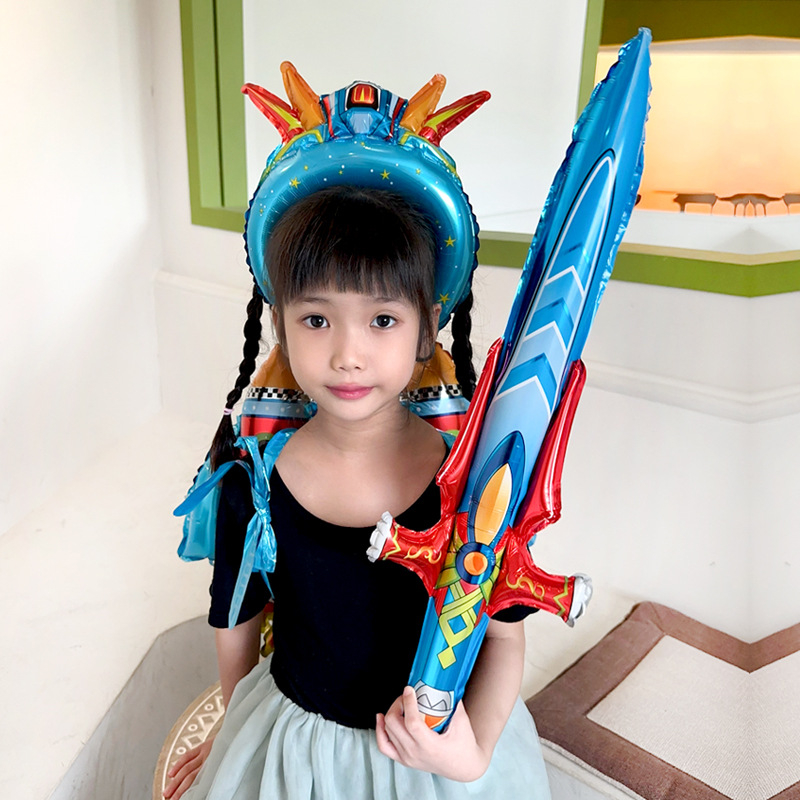 Mecha armor balionas vaikams – aliuminio folija, ateivio formos balionas, žaislinis balionas gimtadienio šventei