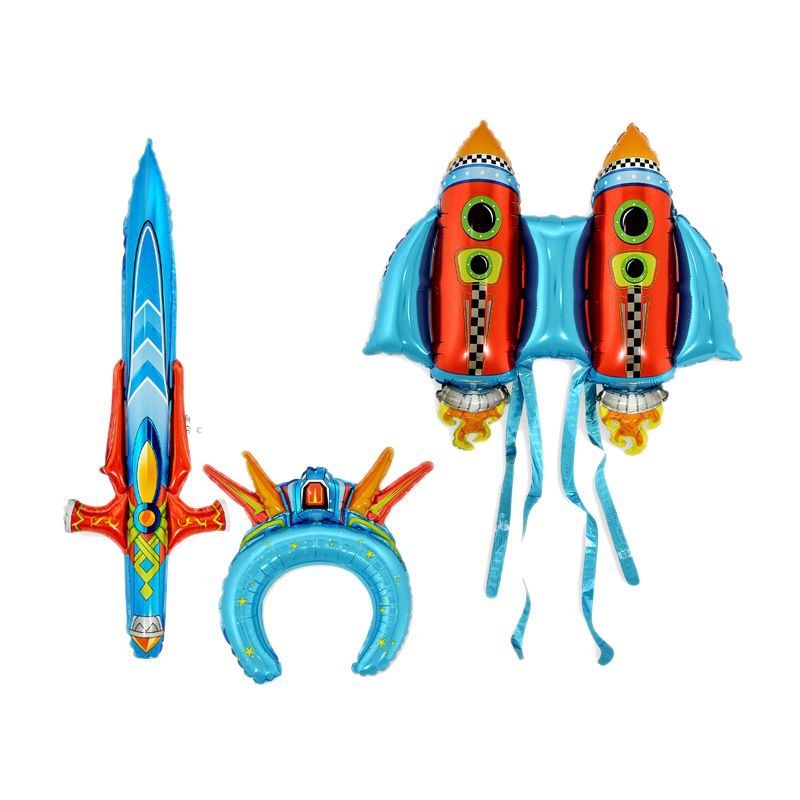 Mecha armor balionas vaikams – aliuminio folija, ateivio formos balionas, žaislinis balionas gimtadienio šventei