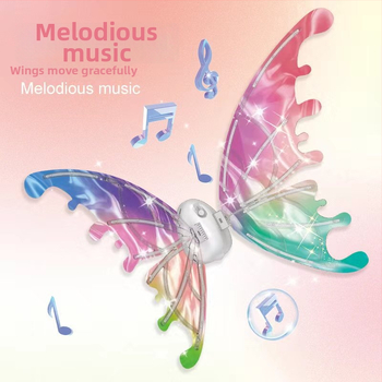 Kustīgi elfes spārni uz muguras ar LED gaismu — plastmasas rotaļlieta bērniem vecumā 4–6 gadi