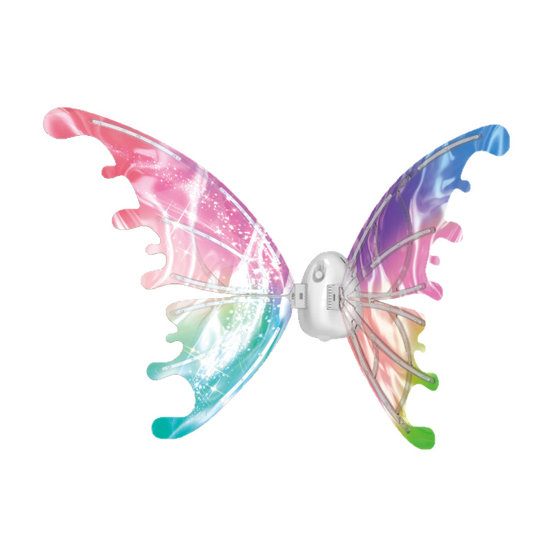 Kustīgi elfes spārni uz muguras ar LED gaismu — plastmasas rotaļlieta bērniem vecumā 4–6 gadi