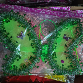 Gaismas tauriņa spārni – triju daļu komplekts bērniem, eņģeļa formas (LED gaisma; auduma spārni; dinamisks gaismas efekts; piemērots zīdaiņiem un maziem bērniem 0–3 gadi)