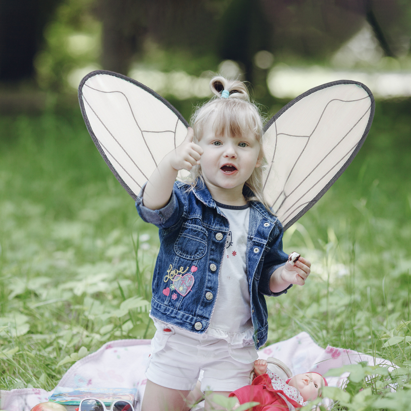 Makiažo kostiumo rekvizitas: angelo sparnai iš organzos - pusiau rankinis, pusiau mechaninis gaminimas, East Promise