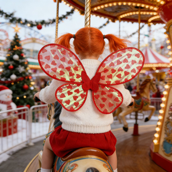 Audinių drugelių sparnai kostiumo rekvizitas, karikatūrinis raštas, pusiau rankinis ir pusiau mechaninis gaminimas, dovana paruošta