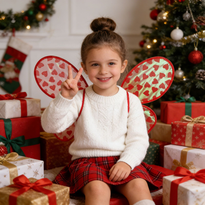 Audinių drugelių sparnai kostiumo rekvizitas, karikatūrinis raštas, pusiau rankinis ir pusiau mechaninis gaminimas, dovana paruošta