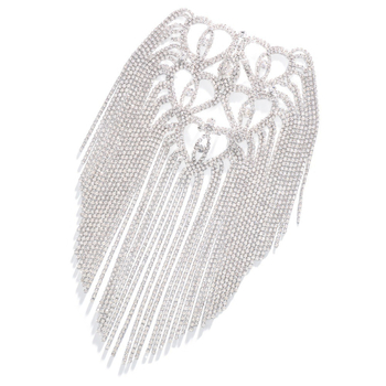 Lanț de umăr cu inimă, încrustat cu pietre artificiale pe bază de aliaj, placare electrolitică