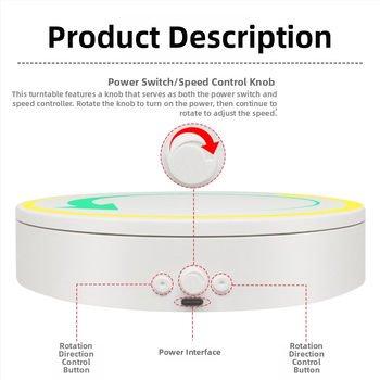 Elektrinė sukama fotografavimo platforma, ABS korpusas, modelis MTxDGL-DGEL, apkrova iki 5 kg