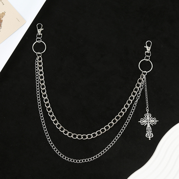 Lanac za hlače s križnim privjeskom, metalni, leisure stil, univerzalna primjena, izdanje jeseni 2025, Aogu jewelry