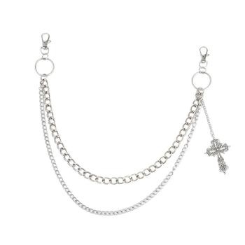 Lanac za hlače s križnim privjeskom, metalni, leisure stil, univerzalna primjena, izdanje jeseni 2025, Aogu jewelry