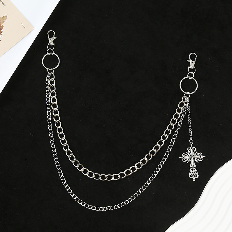 Lanac za hlače s križnim privjeskom, metalni, leisure stil, univerzalna primjena, izdanje jeseni 2025, Aogu jewelry