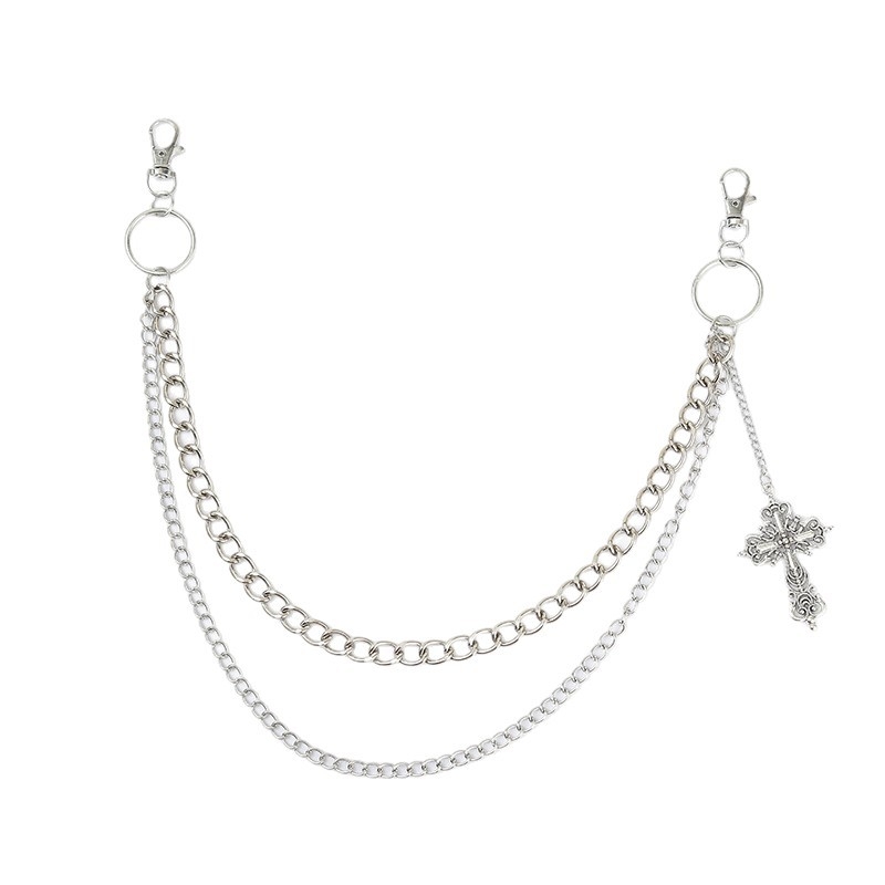 Lanac za hlače s križnim privjeskom, metalni, leisure stil, univerzalna primjena, izdanje jeseni 2025, Aogu jewelry