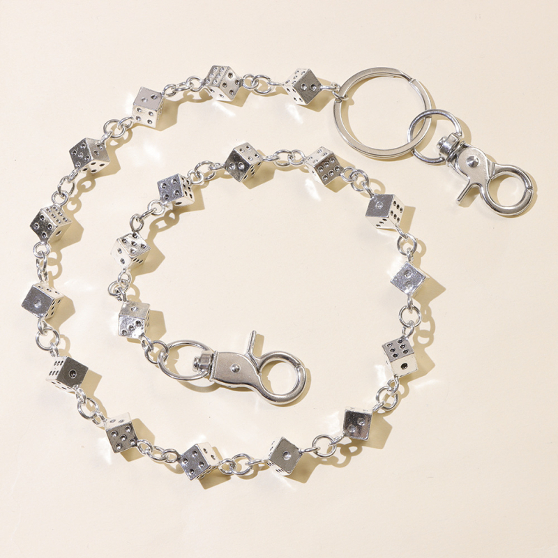 Metalni kaiš za hlače s kockama — punk stil, unisex, Brand: Baiming Jewelry, Lansiranje: Ljeto 2025