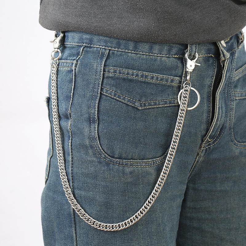 Metalni lanac za hlače, unisex, minimalistički punk stil, debeli lanac za traperice