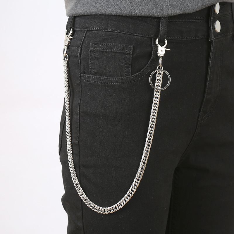 Metalni lanac za hlače, unisex, minimalistički punk stil, debeli lanac za traperice