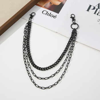 Lanț de talie din aliaj metalic, stil punk rock, lanț trei straturi pentru blugi, accesorii pentru bărbați, lansare toamnă 2025