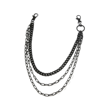Lanț de talie din aliaj metalic, stil punk rock, lanț trei straturi pentru blugi, accesorii pentru bărbați, lansare toamnă 2025