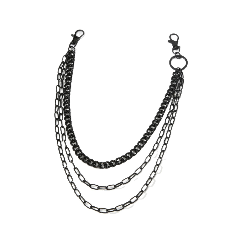Lanț de talie din aliaj metalic, stil punk rock, lanț trei straturi pentru blugi, accesorii pentru bărbați, lansare toamnă 2025
