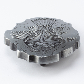 Cataramă de curea cu textură piele de pește și design cap de animal, aliaj, cataramă netedă