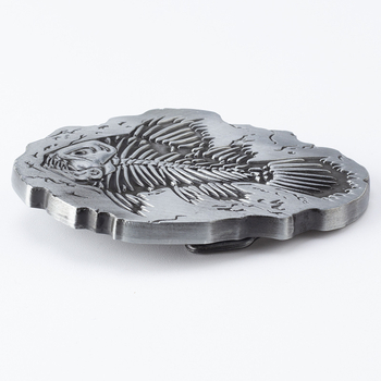 Cataramă de curea cu textură piele de pește și design cap de animal, aliaj, cataramă netedă