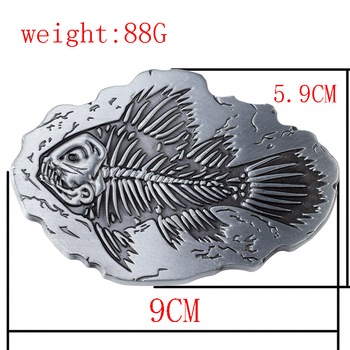 Cataramă de curea cu textură piele de pește și design cap de animal, aliaj, cataramă netedă