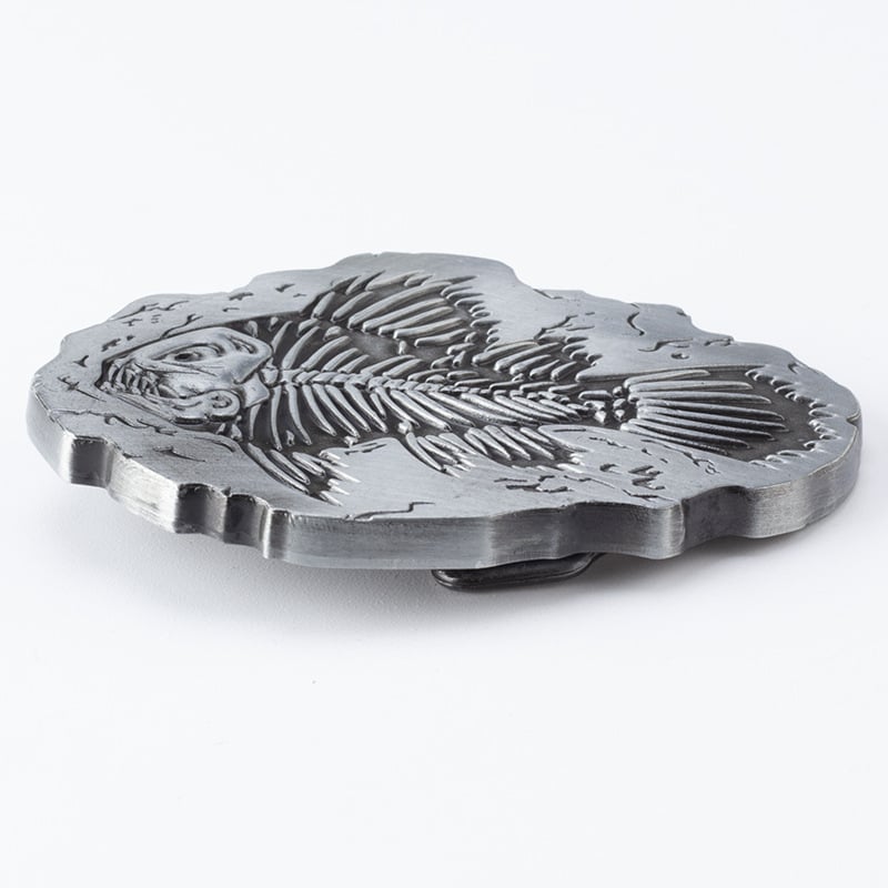 Cataramă de curea cu textură piele de pește și design cap de animal, aliaj, cataramă netedă