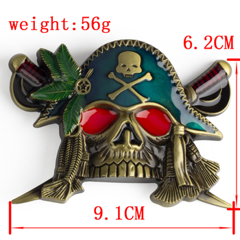 Övcsat dupla kardos kalóz koponya dizájnp, ötvözet, sima felület, 2015