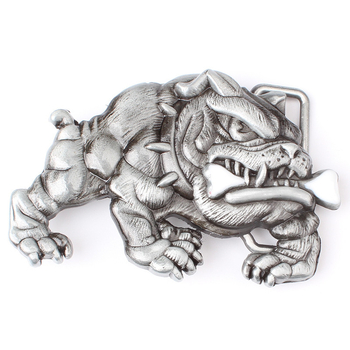 Kuka za pojas Bulldog s motivom ugriza kosti, legura, glatka kopča