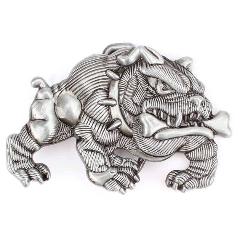 Kuka za pojas Bulldog s motivom ugriza kosti, legura, glatka kopča