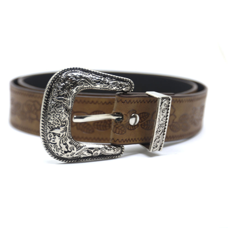 Opasok z PU kože, pracka zliatiny, zapínanie s kolíkom, dĺžka 105 cm, šírka 3,2 cm (PU koža; pracka zliatiny; zapínanie s kolíkom; 105 cm; 3,2 cm)