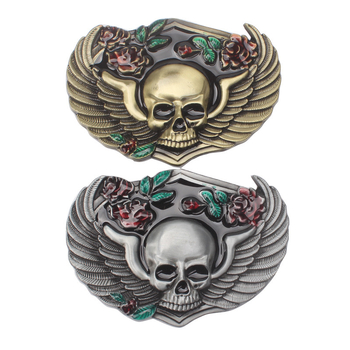 Kopča za remen s dizajnom lubanje-kvijet duh motív, legura, glatka kopča
