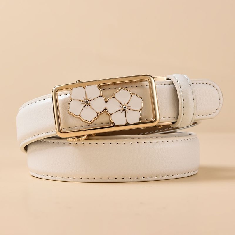 Centură de damă din piele split, cataramă din aliaj, închidere cu șiret, lățime subțire (<2 cm), stil dulce