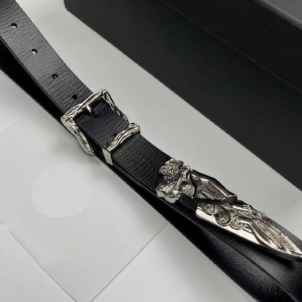 Rory 24 Curea Kendo din piele naturală, gravată, cu textură suede și cataramă din aliaj cu știft (Primăvara 2023)