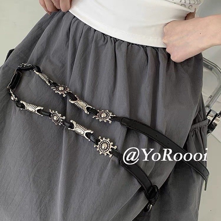 Centură din PU cu cataramă din aliaj, închidere cu știft, suprafață electroplată, vară 2025, accesoriu versatil, elegant în stil lux lejer