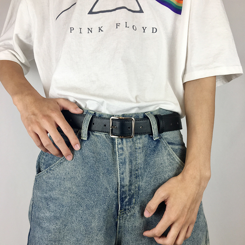 Curea din PU piele, cataramă din aliaj, închidere cu pin, stil minimalist, elegant, office, vară 2021