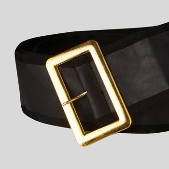 Centură Moș Crăciun, extra-wide, din piele sintetică, cataramă cu știft, lățime groasă (>4 cm)